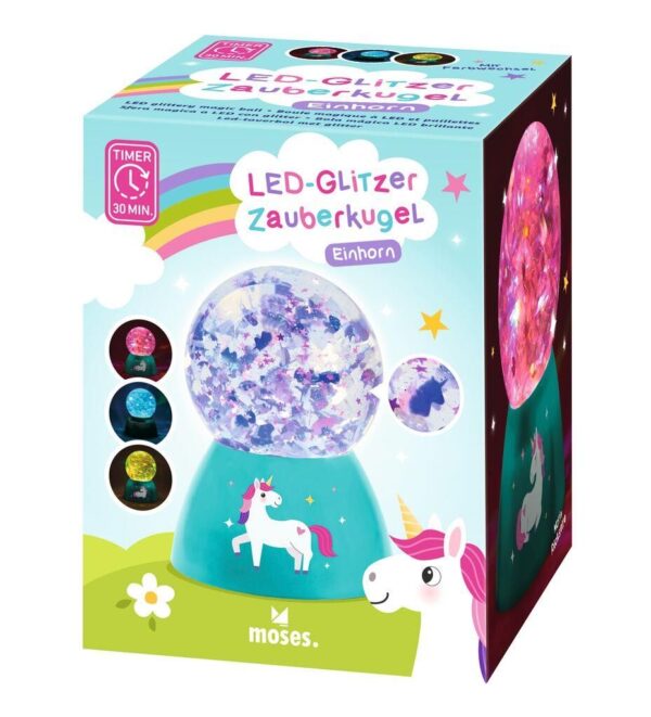 Glitter sneeuwbol Led lamp eenhoorn - Afbeelding 3