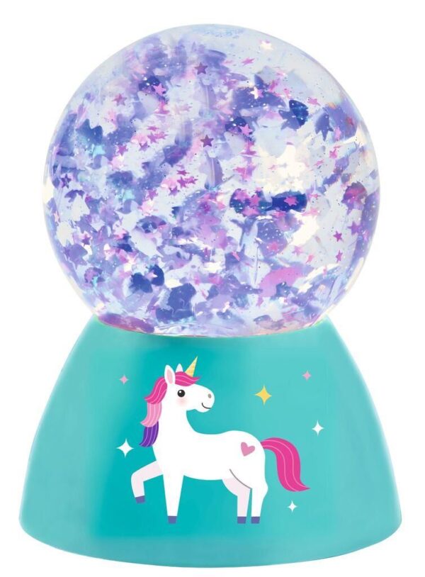 Glitter sneeuwbol Led lamp eenhoorn - Afbeelding 2