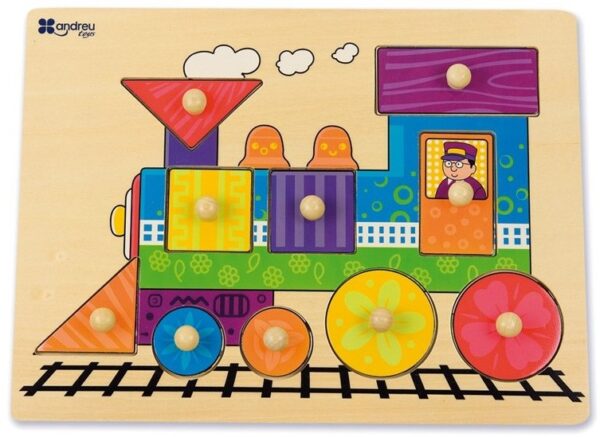Andreu Toys- Houten trein puzzel - Afbeelding 2