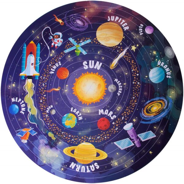 APLI - Zonnestelsel Vloerpuzzel Rond 48-delig - Afbeelding 2