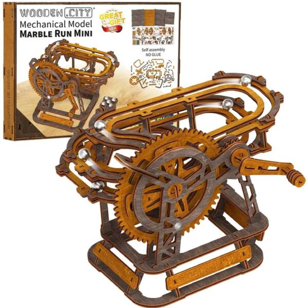 Wooden City- knikkerbaan mini bouwset